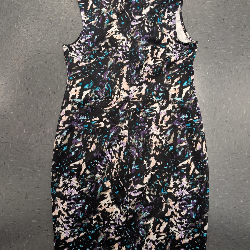 Massimo Black and Purple Abstract Midi Dress - Picture 2 of 6
